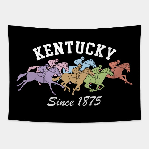 Derby Retro Kentucky Since 1875 Tee Funny Horse Race Vintage Tapestry by Printofi.com