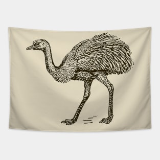 Cute Ostrich Drawing Tapestry