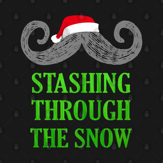 Funny Mustache Stashing Through Snow Christmas  Gift by interDesign