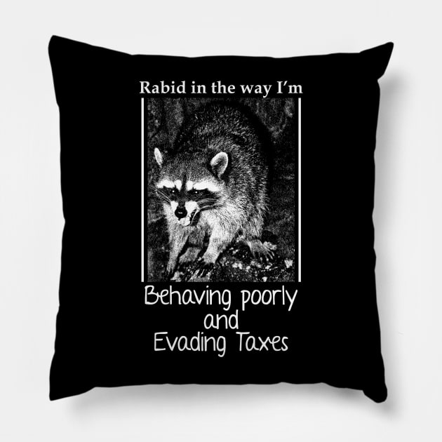 Rabid Raccoon Pillow by giovanniiiii