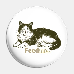 Cat T-Shirt  Feed Me Pin