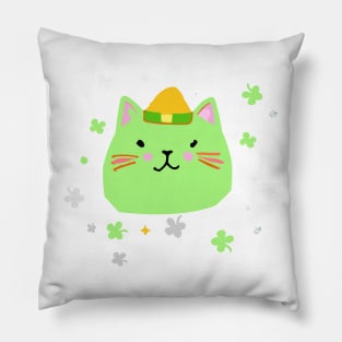 on St. Patrick’s Day cat big chese Pillow