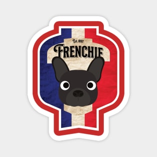 Frenchie - Distressed French Bulldog Beer Label Design Magnet