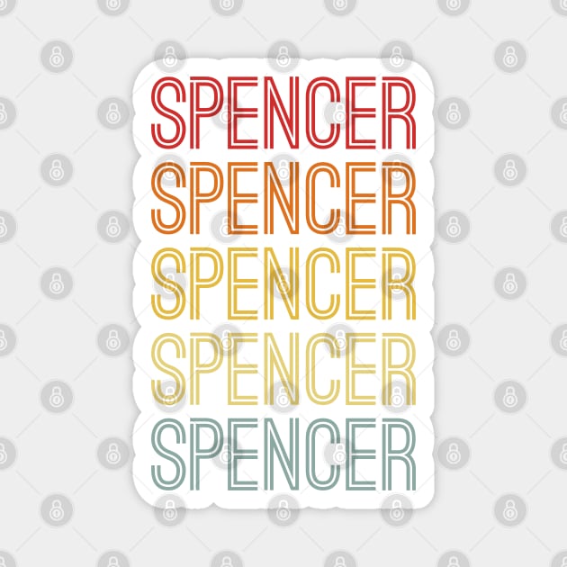 Spencer Name Vintage Retro Pattern Magnet by CoolDesignsDz