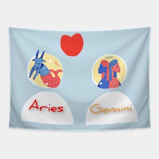 Aries Loves Gemini Tapestry