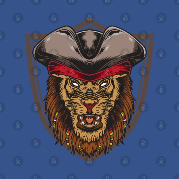 Lion Pirate Head by Mako Design 