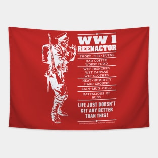 WW 1 Reenactor White Tapestry