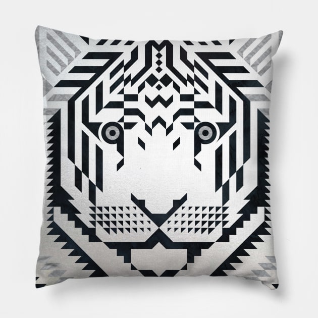 White Tiger Pillow by Scott Partridge