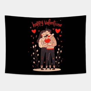 Valentine Romantic couple heart love birds Tapestry