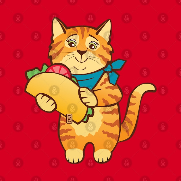 Cat with Taco by Sue Cervenka