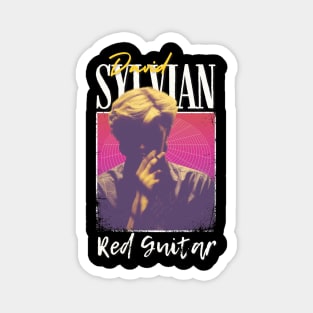 David Sylvian Vintage 1970 // Red Guitar Original Fan Design Artwork Magnet