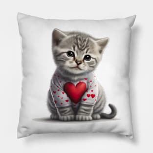 Bundle of love. This kitty cat is a purr-fect valentines gift for your loved one Pillow