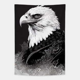 Eagle Bald Eagle Bird Wild Nature Illustration Line Epic Illustration Line Art Tapestry