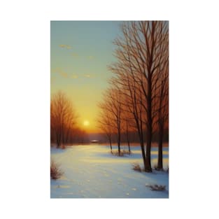 Oil Landscape claude Monet - Winter Nature T-Shirt