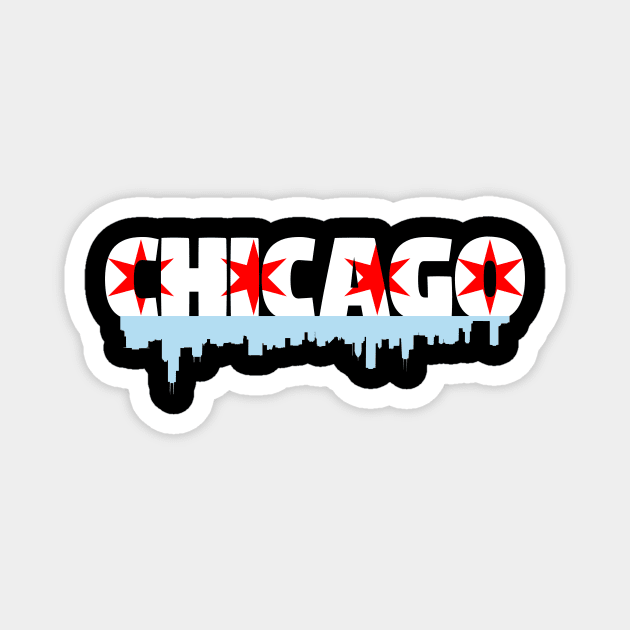 Chicago Flag Skyline Magnet by Shappie112