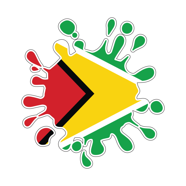 Guyana National Flag Paint Splash by IslandConcepts