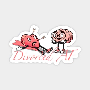 Divorced AF Quote With Funny Break Up Graphic Magnet