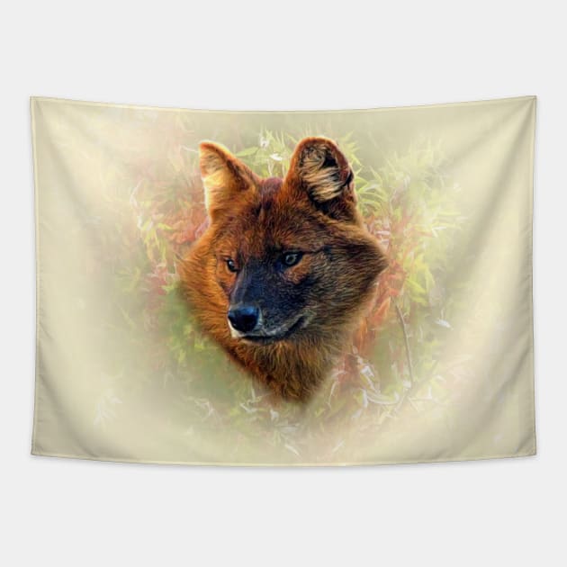 Asian wild dog Tapestry by Guardi