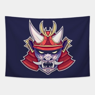 Ghost Samurai Oni Helmet Tapestry