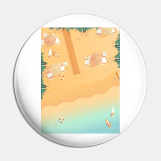 Beach, top view, summer accessories illustration Pin