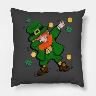 Dabbing Leprechaun St Patricks Day Funny Shamrocks & Coins Shirt and Gifts Pillow