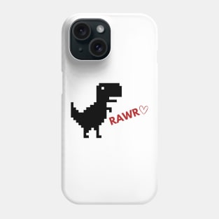 Rawr Dinosaur Happy Valentines Day - Game Pixel Dinosaur Phone Case