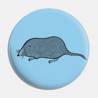 Pygmy Shrew - Hand drawn detailed cute animal design Pin