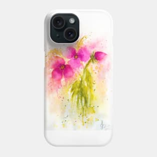 Pink Flowers watercolor Phone Case