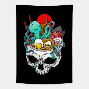 Kawaii Japanese Anime Skeleton Ramen Halloween Tapestry