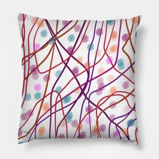 White pattern design with painted dots Pillow