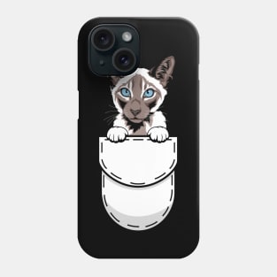 Funny Siamese Pocket Cat Phone Case