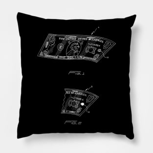 Dollar Bill Money Counterfeit Detecting Method Vintage Patent Drawing Pillow