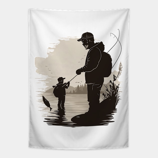 Fishing daddy t-shirt and Accessories gifts ideas for fishing lovers Tapestry by MIRgallery