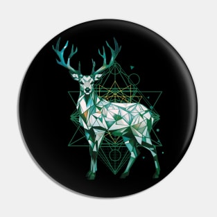 Geometric Deer Pin