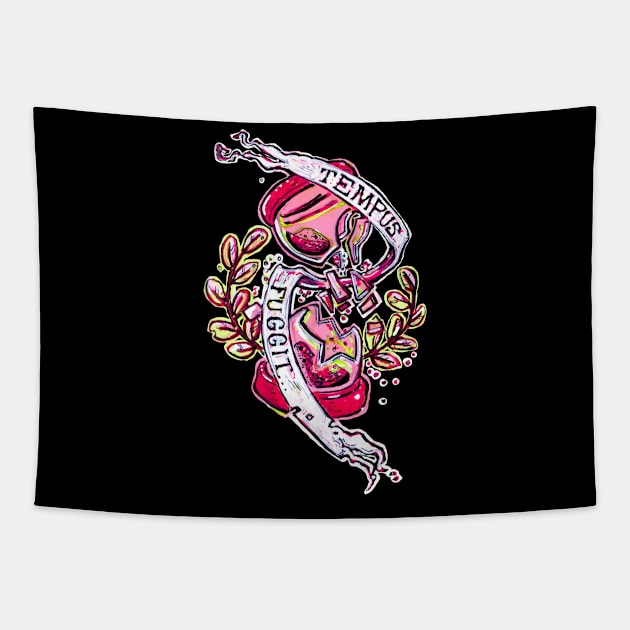 Tempus Fuggit Tapestry by latewerks