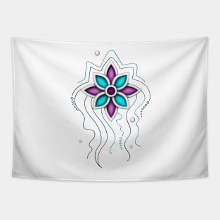 Endless Texture with Mustycal Cosmic Flowers Tapestry