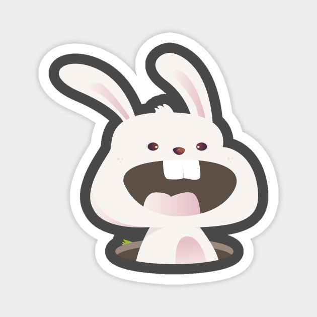 Rabbit in hole Magnet by Nunthapong Nithiyada