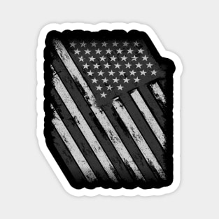 Black White American Flag Vintage Grunge US Flag Magnet