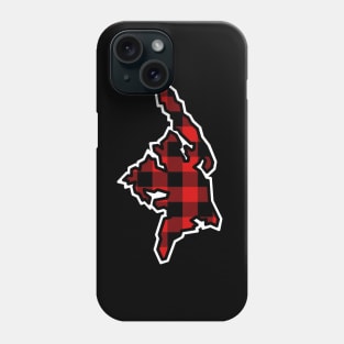 Cortes Island Silhouette in Plaid - Red and Black Pattern - Cortes Island Phone Case