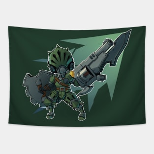 Monster Hunter World Chibi Gunlance Tapestry