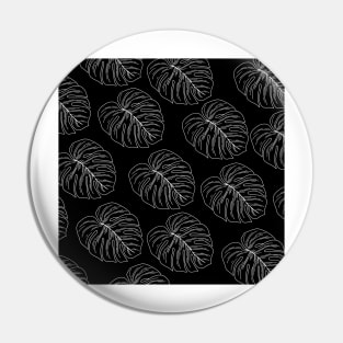 monstera tropical plant hawaii aloha print black and white Pin