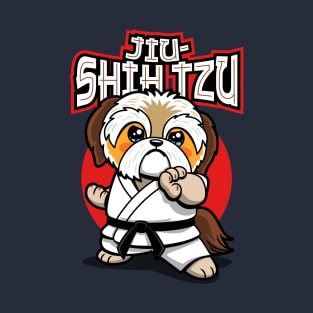 Jiu-Shih Tzu Funny Kawaii Shih Tzu Doing Jiu-Jitsu Martial Arts T-Shirt