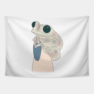 tree frog on a finger Tapestry