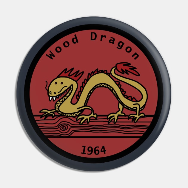 Wood Dragon Year of the Dragon 1964 Pin by ellenhenryart