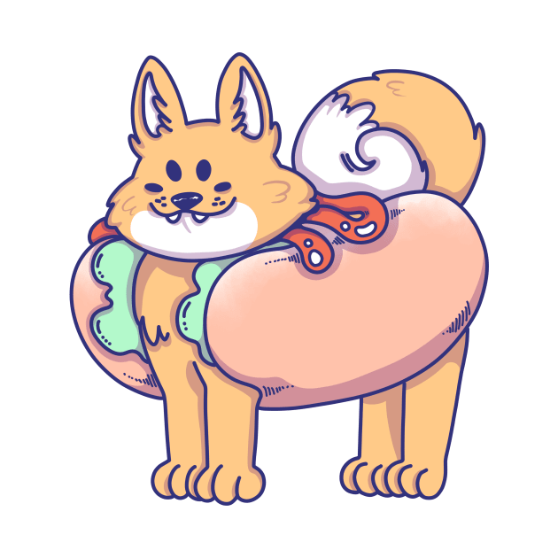 Shiba Inu Hot Dog by wobigon