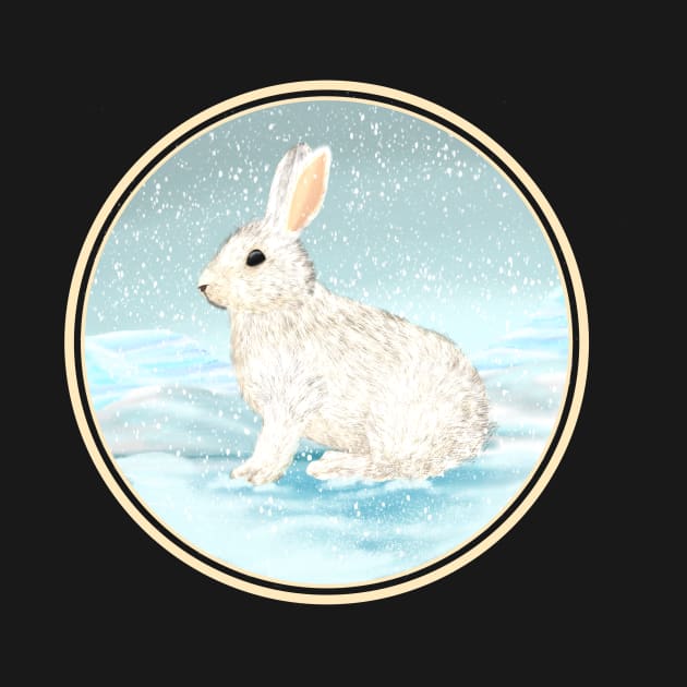 Snowshoe Hare Snowy Day by FernheartDesign