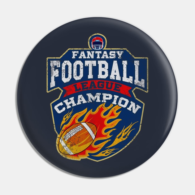 Fantasy Football League Champion Pin by E