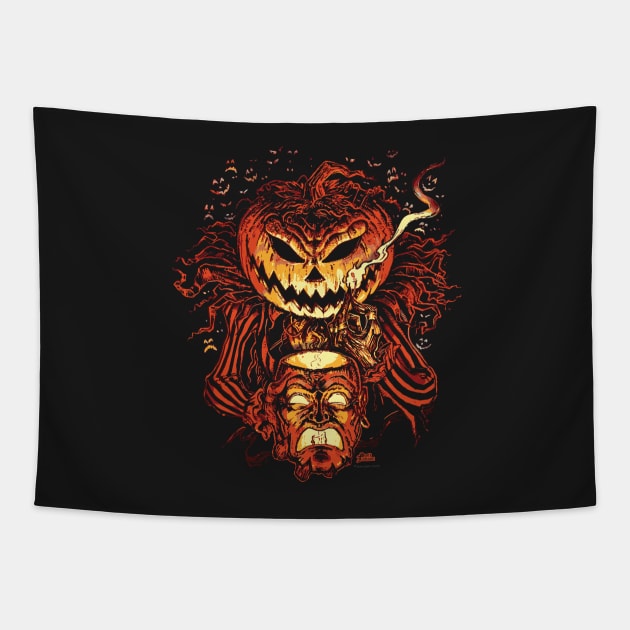 Pumpkin King Lord O Lanterns Tapestry by monstermangraphic