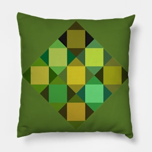 Abstract Tiles - green tones Pillow