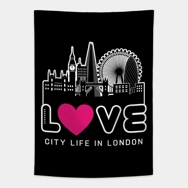 Love City Life in London Tapestry by travel2xplanet